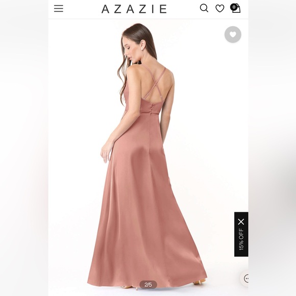 Azazie Naomie Dress in Rosette, size A10 - Picture 4 of 5